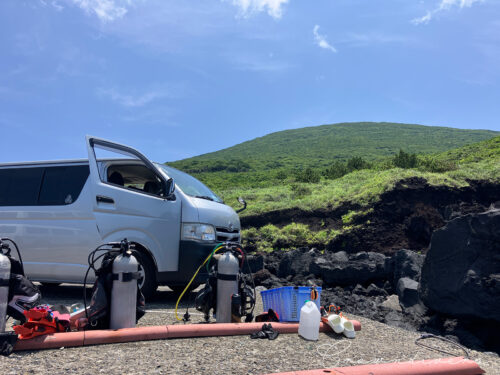 八丈富士も雲ひとつないお天気